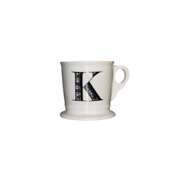 Anthropologie Cream and Black Ceramic Letter K Mug - Picture 1 of 7